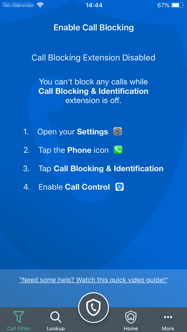 how do you set up call control on iphone